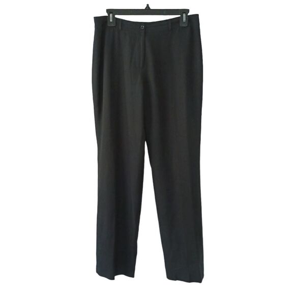 INC Silk & Linen Classic Black Straight-Leg Dress‎ Pants Career Trousers Size 8 - Picture 2 of 6